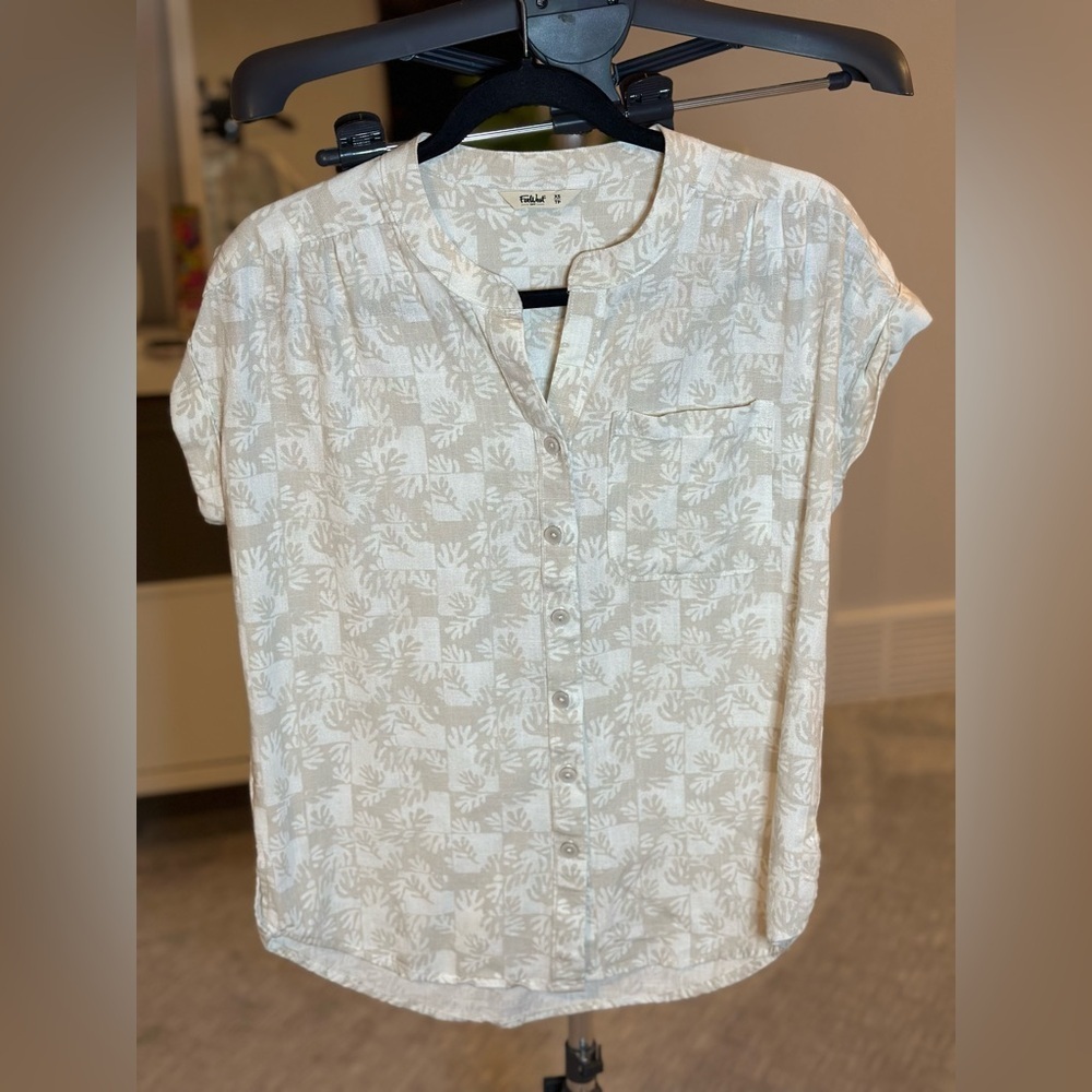Far West Floral Button-Up Blouse | Linen blend | Size XS - Picture 2 of 9